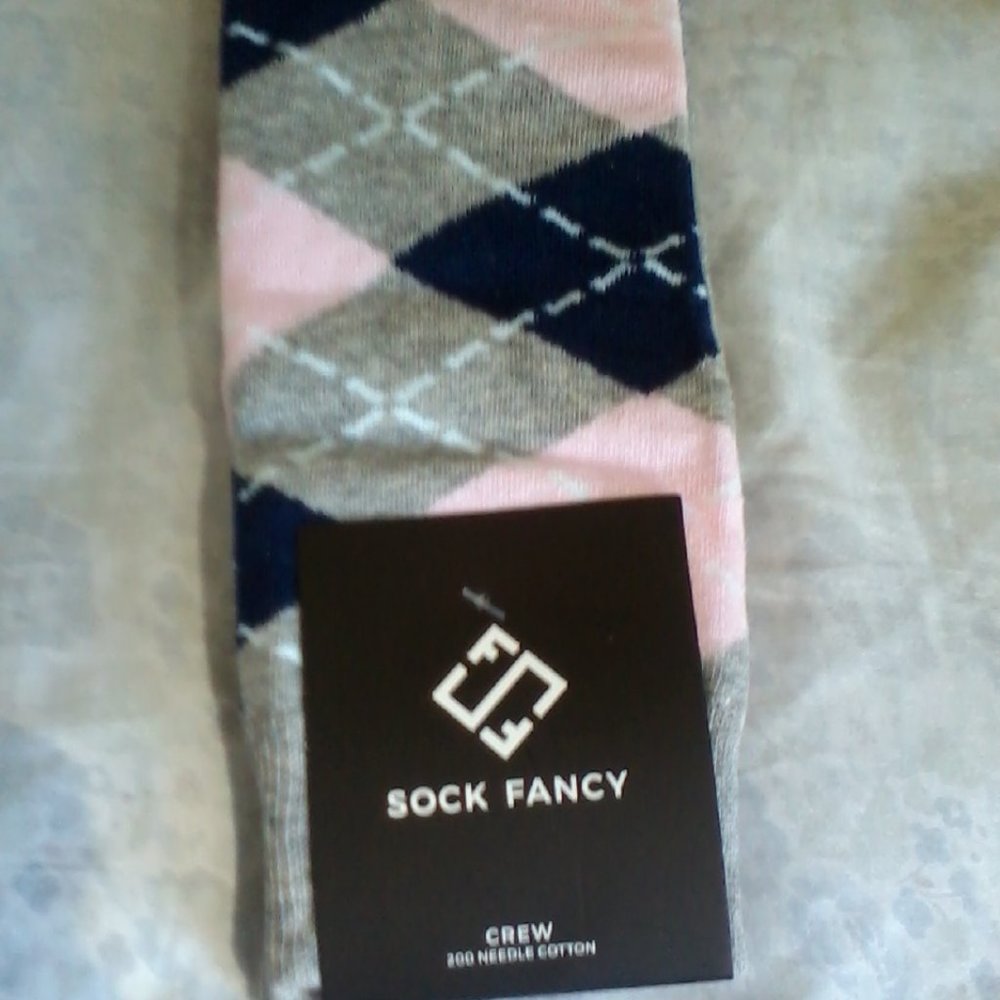 New Men's Pink, Blue, & Gray Socks Socks Fancy